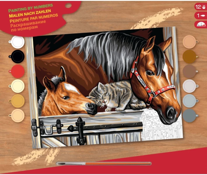Фото - картину по номерам Набор для творчества Sequin Art PAINTING BY NUMBERS SENIOR Stable Dooor Trio (SA1523)