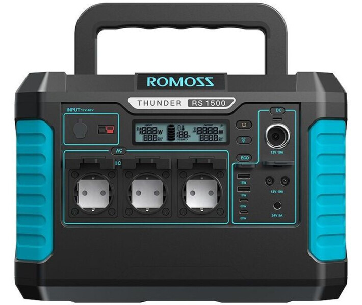 Фото - зарядную станцию Зарядная станция Romoss RS1500 / 1328 Вт/ч /1500 Вт (пиковая 3000 Вт) (RS1500-2B2-G153H)
