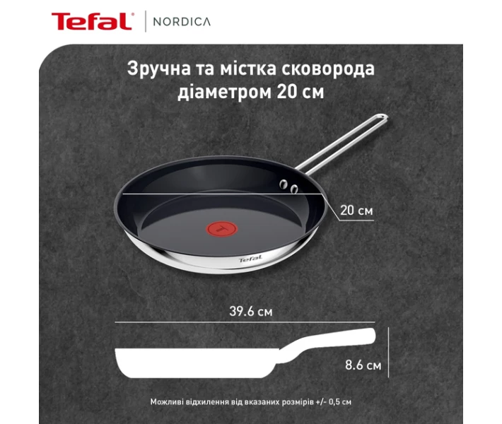 Фото - сковороду Сковорода Tefal Nordica, 20см, нержавеющая сталь (H8710255)