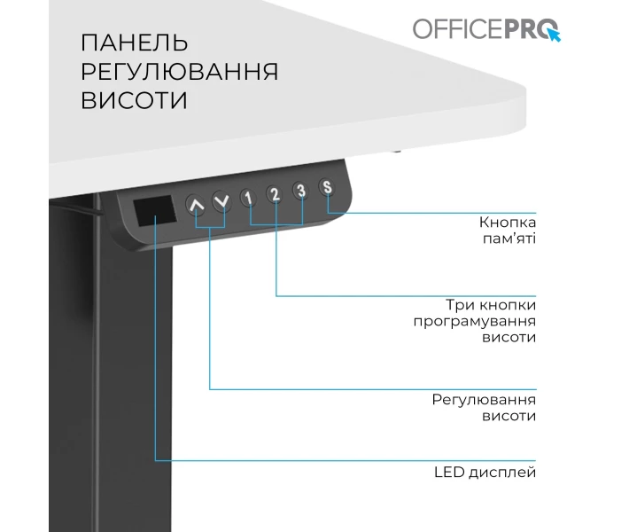 Фото - стол ПК Компьютерный стол Officepro ODE1260WB White/Black (ODE1260WB)