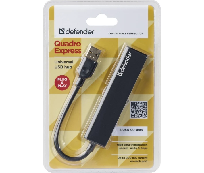 Фото - кардридер Defender Quadro Express USB3.0 (83204) (4 порта)