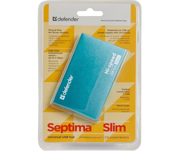 Фото - кардридер Defender Septima Slim USB2.0 (83505) (7 портов)