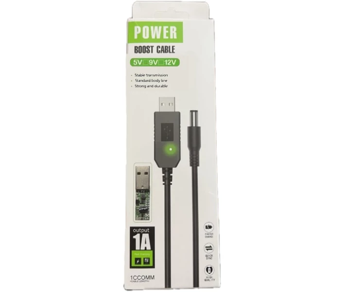 Фото - адаптер и кабель Кабель Power Boost cable USB - DC 5.5x2.1 12V 1 м черный