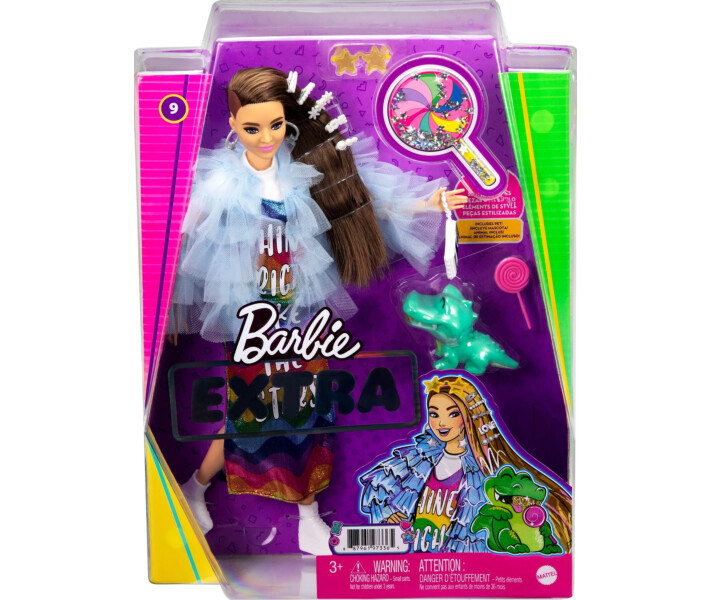 Фото - игрушку для девочки Кукла Barbie серии Extra в длинном радужном платье (GYJ78)