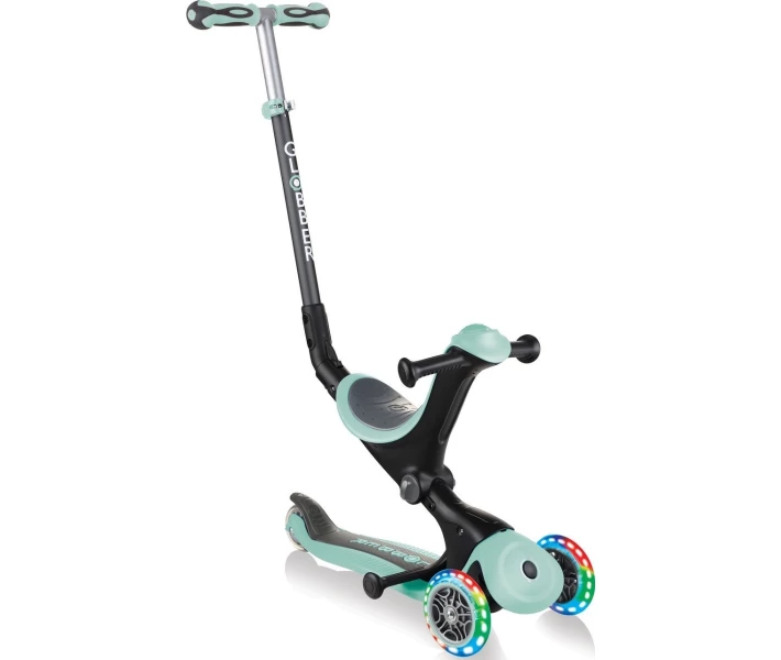 Фото - самоката Самокат GLOBBER серии GO UP DELUXE LIGHTS 5в1 мятный, светящиеся колеса 20/50кг (646-206)