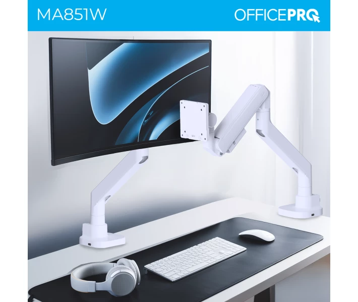 Фото - кронштейн для телевизора Настольный крепеж для монитора OfficePro MA851W Белый