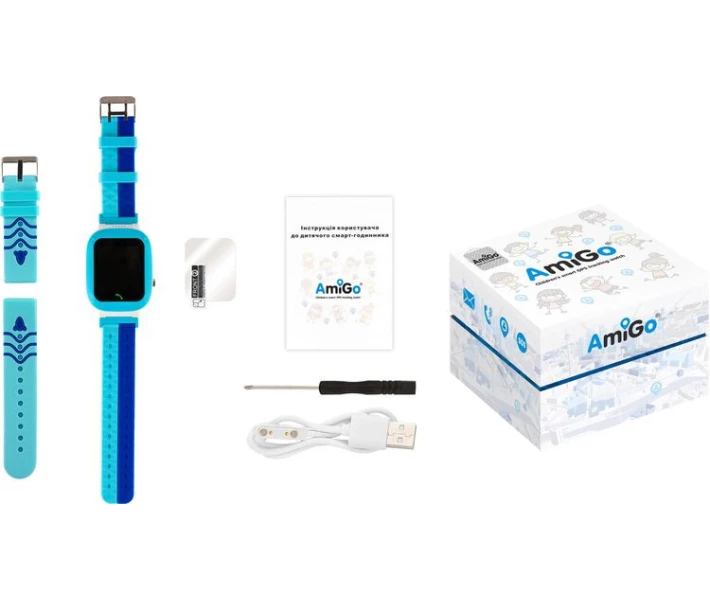 Фото - смарт-часы Детские смарт-часы AmiGo GO004 Splashproof Camera+LED Blue