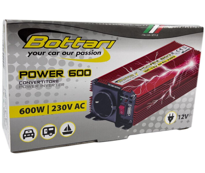 Фото - автомобильный инвертор Автомобильный инвертор напряжения DC 12V - AC 230V 600W "POWER-600"
