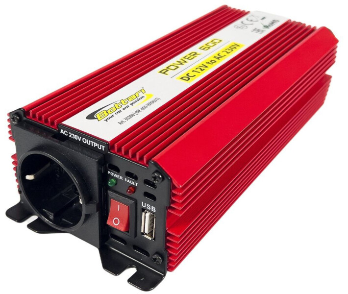Фото - автомобильный инвертор Автомобильный инвертор напряжения DC 12V - AC 230V 600W "POWER-600"