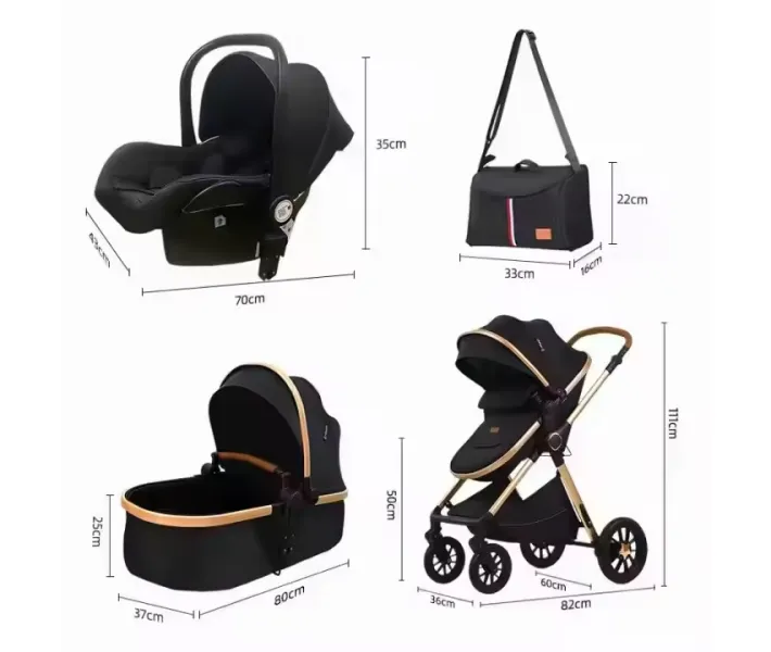 Универсальная коляска трансформер 3 в 1 Kidilo H2D (Black) купить