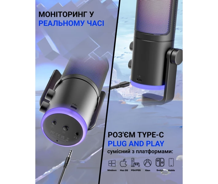 Фото - микрофон для караоке Микрофон USB Fifine AM6 Black