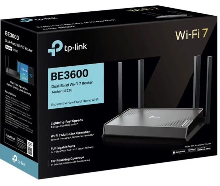 Маршрутизатор TP-Link Archer BE220, Wi-Fi 7, BE3600 купить в АЛЛО