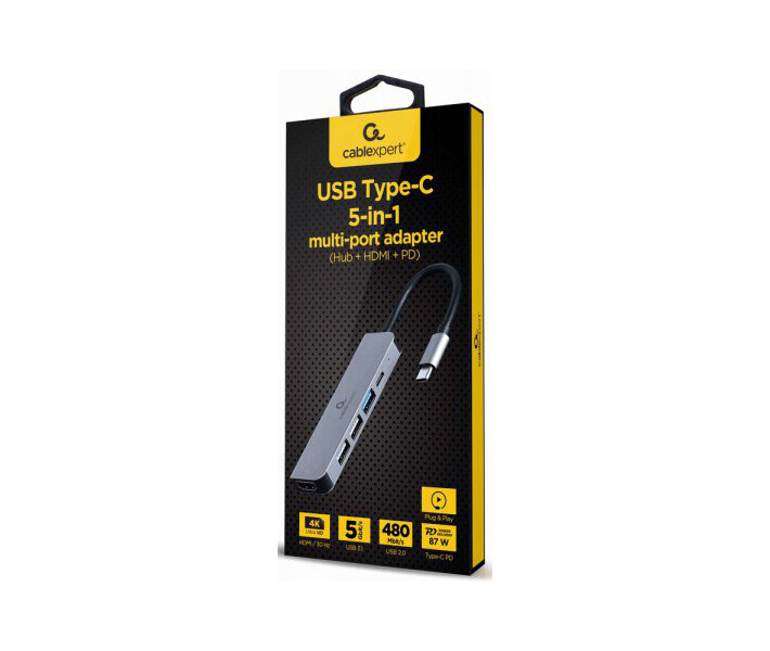 Фото - кардридер Док-станция Cablexpert USB-C Grey (A-CM-COMBO5-03)