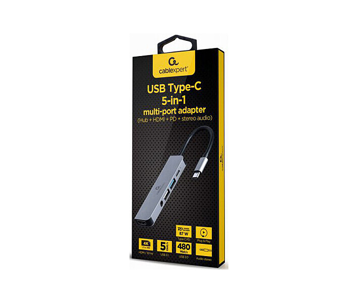 Фото - кардридер Док-станция Cablexpert USB-C Grey (A-CM-COMBO5-02)