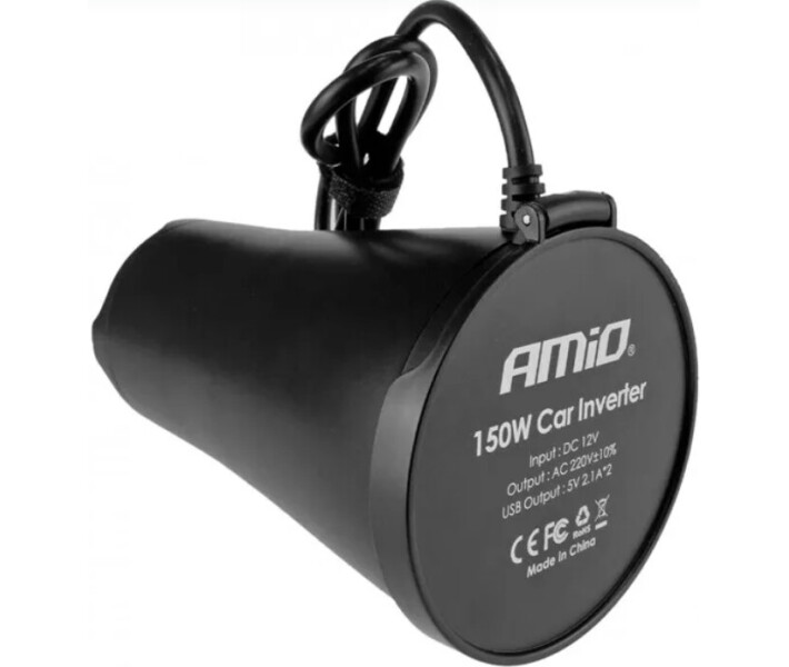 Фото - автомобильный инвертор Инвертор питания 12V/230V 150W/300W PI02 AMIO (02469)