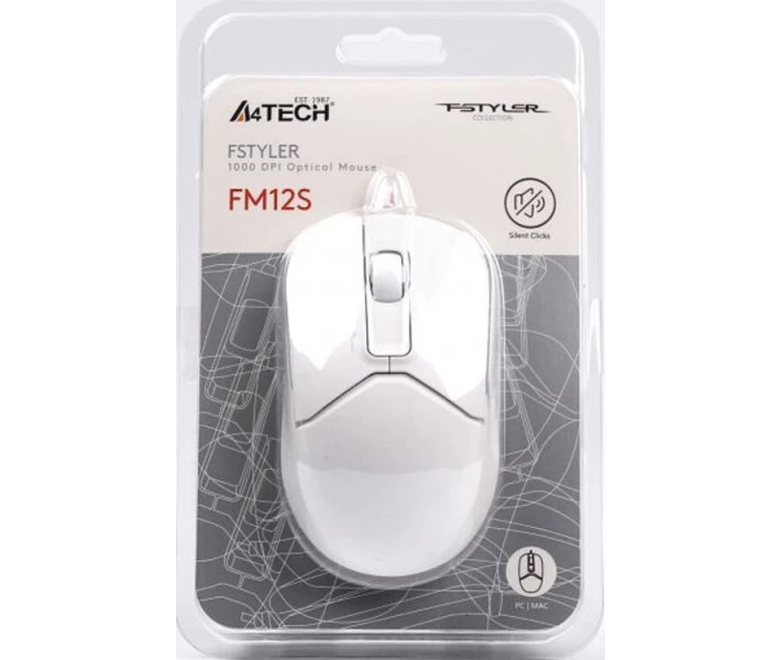 Фото - мышку для ноутбука Мышь A4-Tech Fstyler FM12S White