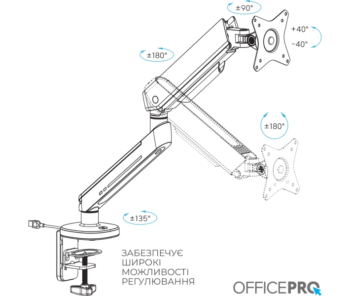 Фото - кронштейн для телевизора Настольный крепеж для монитора OfficePro MA901G Plus
