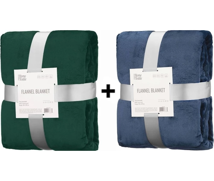 Фото - плед Набор пледов Ardesto Flannel 160х200 см изумрудный + синий темный