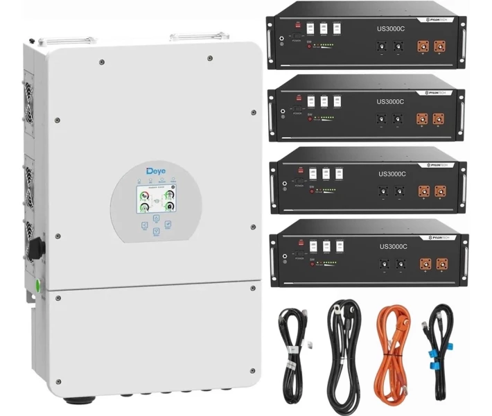 Фото - инвертор Гибридный инвертор Deye SUN-8K-SG01LP1-EU 8kW+Батарея Pylontech batteries US3000C 48V, 74Ah, 3,5 кВт/ч (4шт.)+Набор кабелей