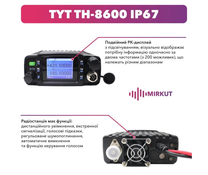 Фото - радиостанцию Автомобильная радиостанция TYT TH-8600 waterproof