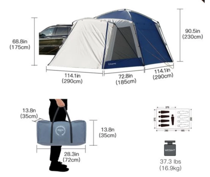 Фото - палатку Палатка KingCamp MEIFI PLUS(KT4083) BLUE/BEIGE