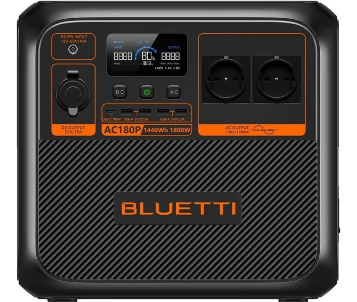 Фото - зарядную станцию Зарядная станция BLUETTI AC180P / 1800 Вт / 1440 Вт/ч / LiFePO4