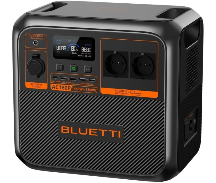 Фото - зарядную станцию Зарядная станция BLUETTI AC180P / 1800 Вт / 1440 Вт/ч / LiFePO4