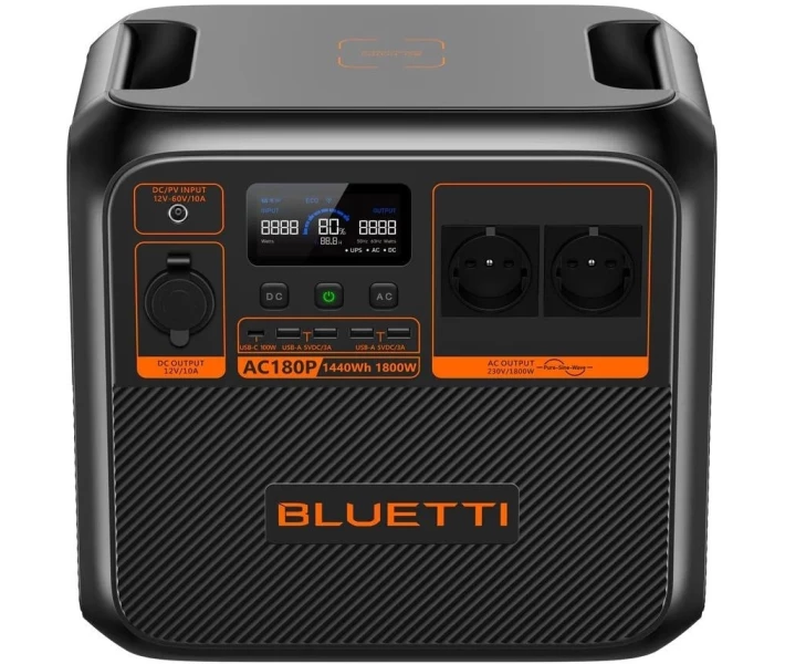 Фото - зарядную станцию Зарядная станция BLUETTI AC180P / 1800 Вт / 1440 Вт/ч / LiFePO4