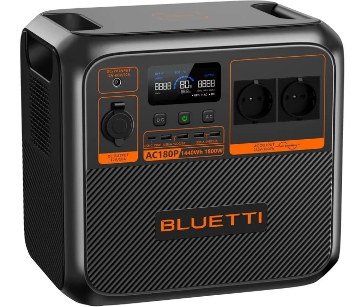 Фото - зарядную станцию Зарядная станция BLUETTI AC180P / 1800 Вт / 1440 Вт/ч / LiFePO4