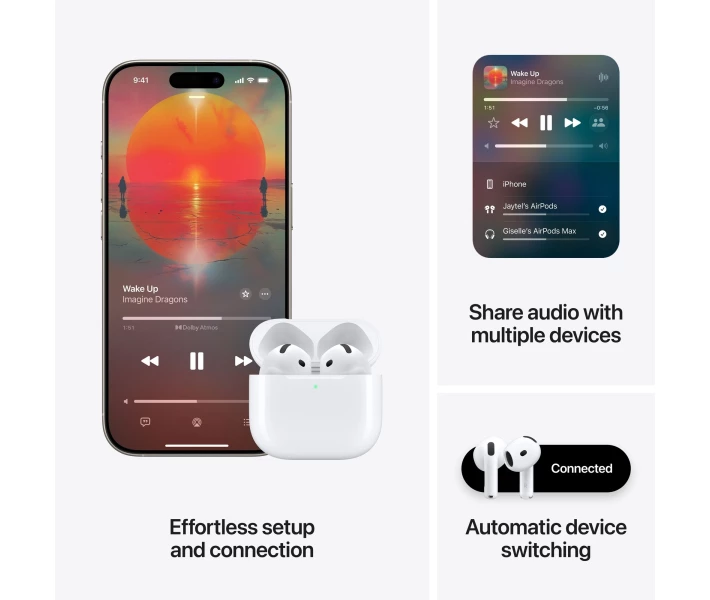 Фото - наушники Наушники Apple AirPods 4 with Active Noise Cancellation (MXP93ZE/A) White