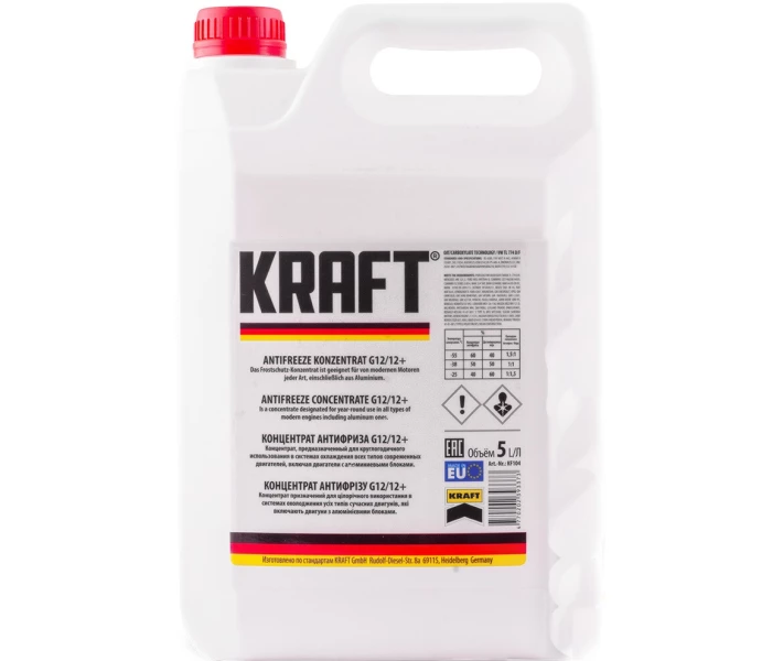 Фото - антифриз Антифриз Antifreeze concentrate KRAFT G12/G12+ 5 л