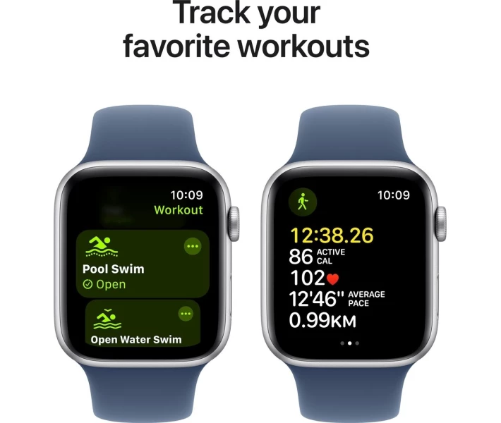 Фото - смарт-часы Apple Watch SE GPS 40mm Silver Aluminium Case with Denim Sport Band - S/M (MXEC3QH/A)