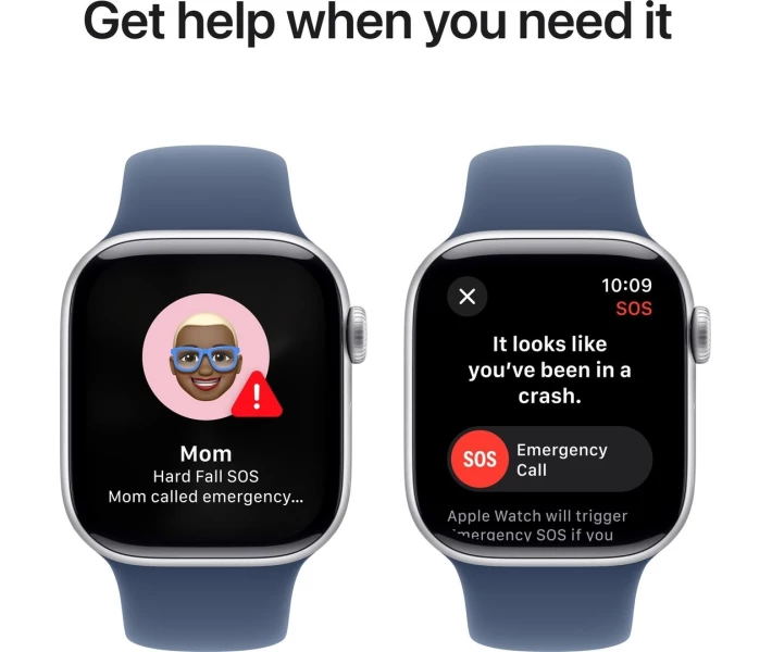 Фото - смарт-часы Apple Watch Series 10 GPS 42mm Silver Aluminium Case with Denim Sport Band - M/L (MWWC3QH/A)