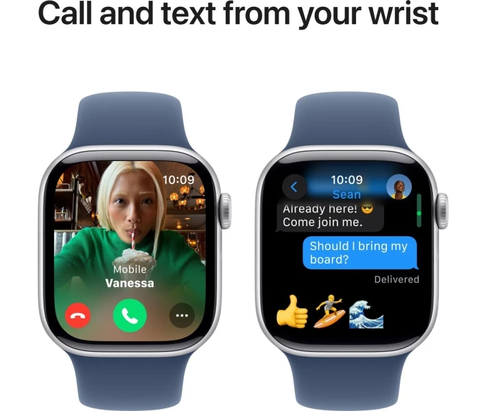 Фото - смарт-часы Apple Watch Series 10 GPS 42mm Silver Aluminium Case with Denim Sport Band - M/L (MWWC3QH/A)