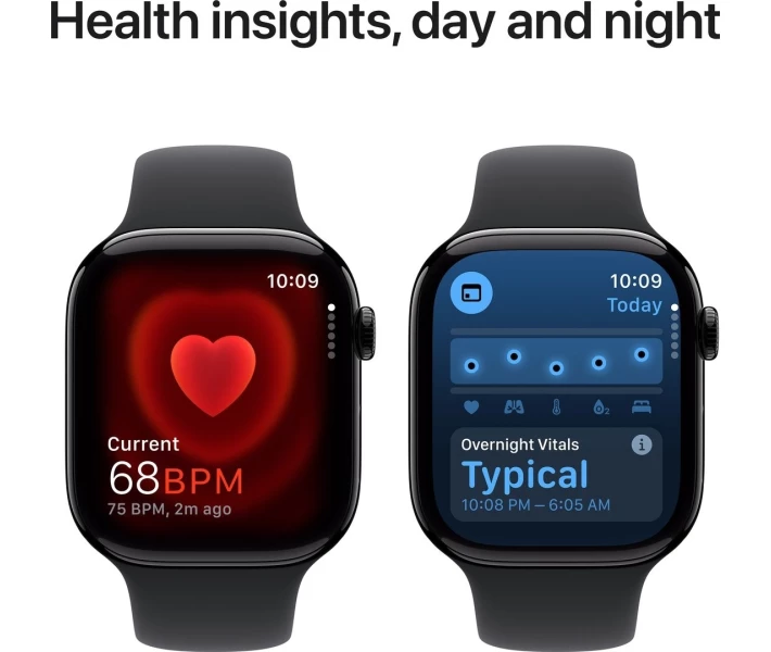 Фото - смарт-часы Apple Watch Series 10 GPS 46mm Jet Black Aluminium Case with Black Sport Band - S/M (MWWP3QH/A)