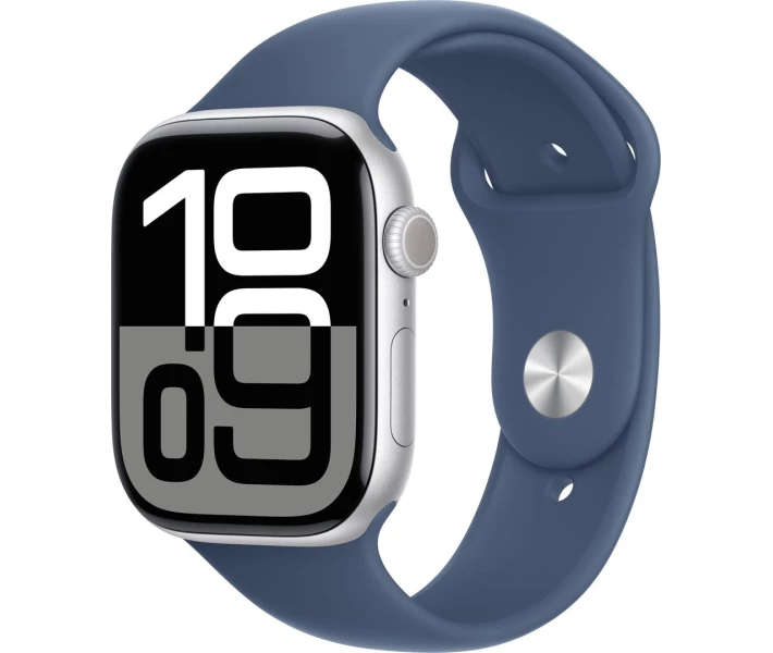 Фото - смарт-часы Apple Watch Series 10 GPS 46mm Silver Aluminium Case with Denim Sport Band - S/M (MWWL3QH/A)