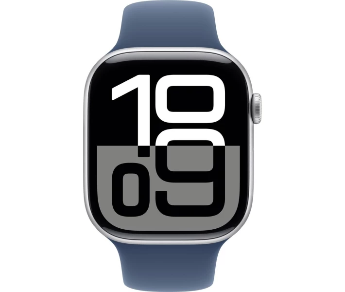 Фото - смарт-часы Apple Watch Series 10 GPS 46mm Silver Aluminium Case with Denim Sport Band - S/M (MWWL3QH/A)