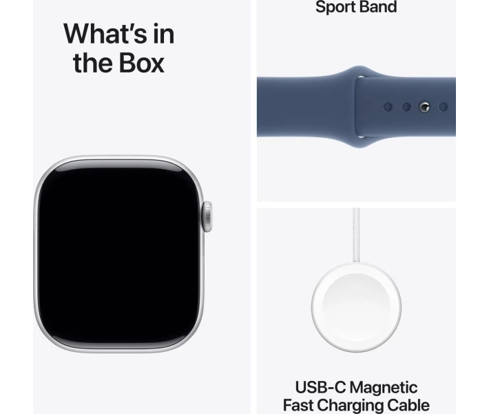 Фото - смарт-часы Apple Watch Series 10 GPS 46mm Silver Aluminium Case with Denim Sport Band - S/M (MWWL3QH/A)