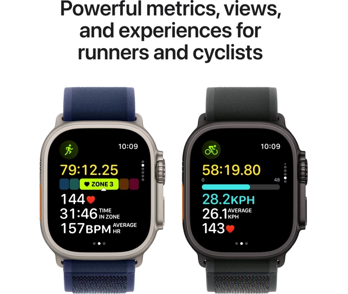 Фото - смарт-часы Apple Watch Ultra 2 GPS + Cellular 49mm Natural Titanium Case with Blue Trail Loop - M/L (MX4L3UL/A)