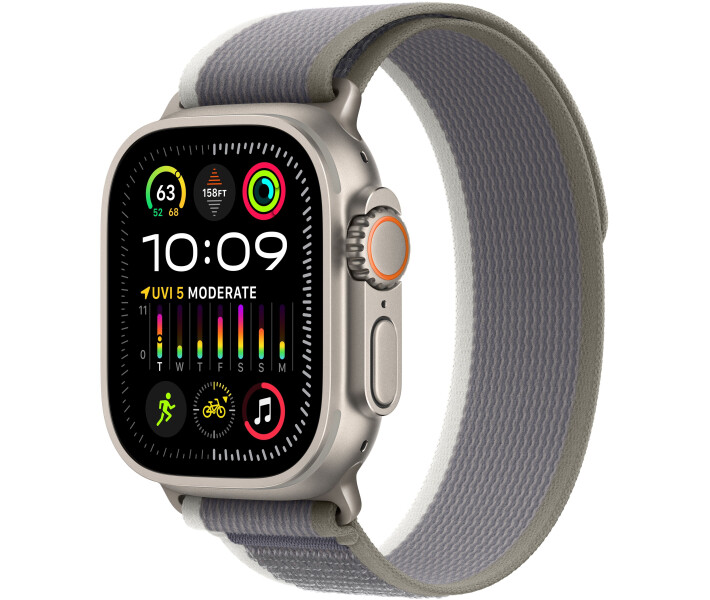 Фото - смарт-часы Смарт-часы Apple Watch Ultra 2 GPS + Cellular, 49mm Titanium Case with Green/Grey Trail Loop - M/L (MRF43UL/A)