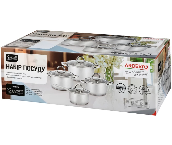 Фото - набор посуды Набор посуды Ardesto Gemini Gourmet 8 пр. (AR1908PS)