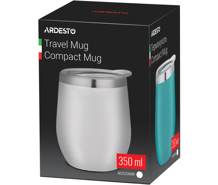 Фото - термоса Термочашка Ardesto Compact Mug 350 мл, белый (AR2635MMW)