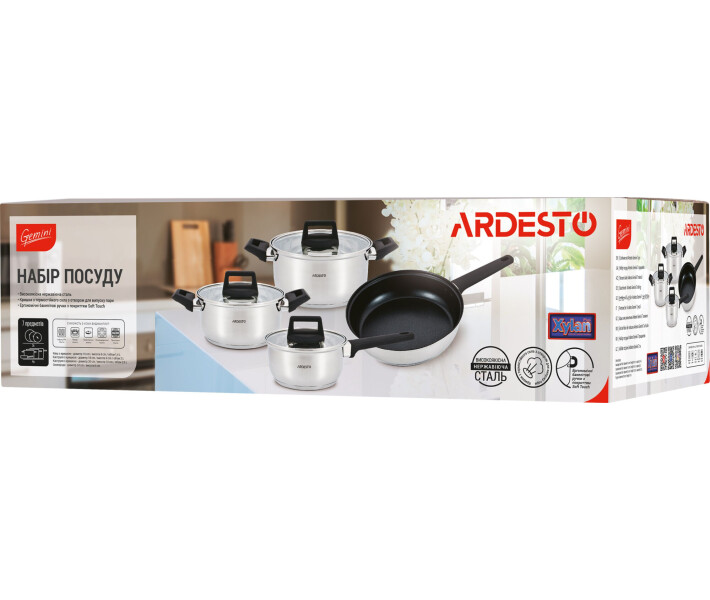 Фото - набор посуды Набор посуды Ardesto Gemini 7 пр. (AR3507G)