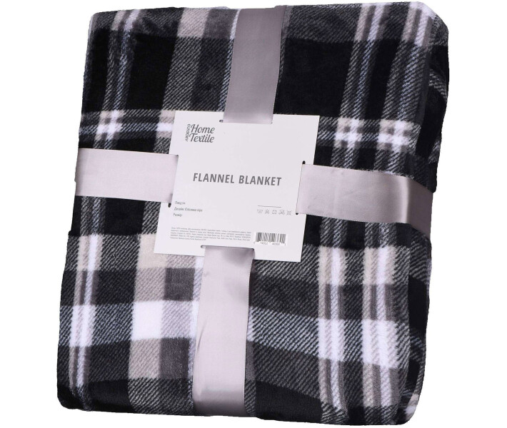 Фото - плед Плед Ardesto Flannel, 160х200см, клетка серая, 100% полиэст (ART0101PB)