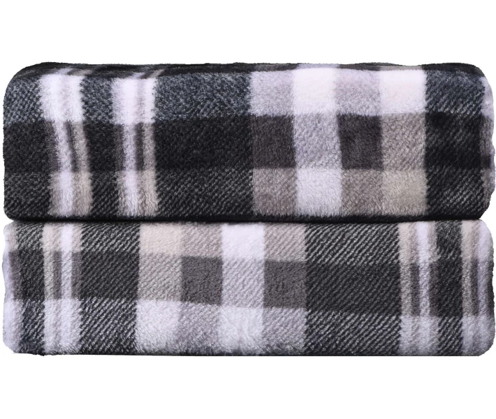 Фото - плед Плед Ardesto Flannel, 160х200см, клетка серая, 100% полиэст (ART0101PB)