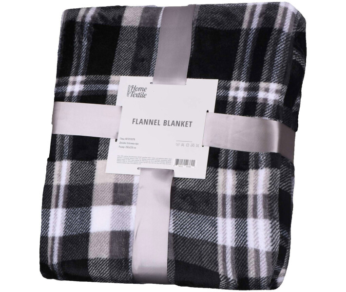 Фото - плед Плед Ardesto Flannel, 200х220см, клетка серая, 100% полиэст (ART0102PB)