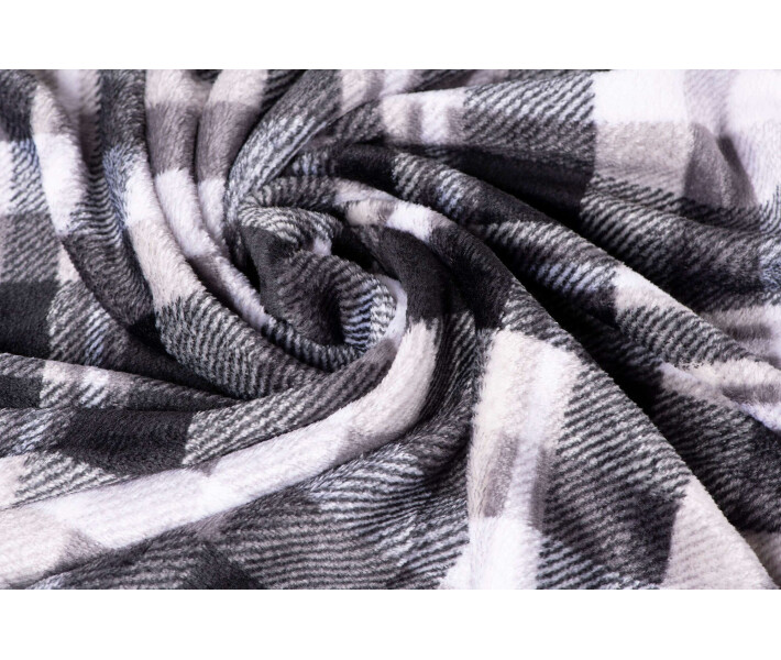 Фото - плед Плед Ardesto Flannel, 200х220см, клетка серая, 100% полиэст (ART0102PB)