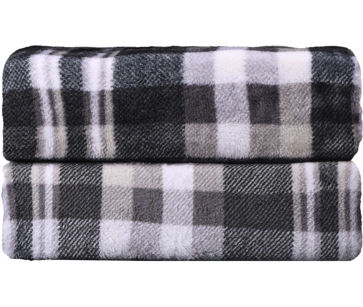 Фото - плед Плед Ardesto Flannel, 200х220см, клетка серая, 100% полиэст (ART0102PB)