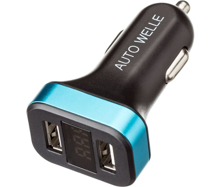 Фото - зарядное устройство для телефона и планшета Зарядное устройство USB 12V/24V DC 2 x 5V/3100mA AUTO WELLE AW06-16B черный