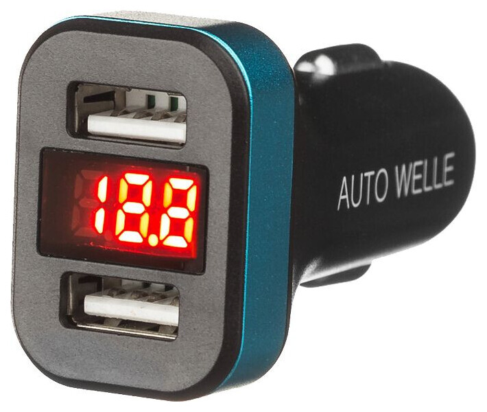 Фото - зарядное устройство для телефона и планшета Зарядное устройство USB 12V/24V DC 2 x 5V/3100mA AUTO WELLE AW06-16B черный